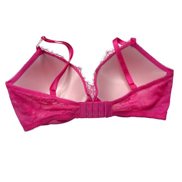 Victoria's Secret Very Sexy Rose Lace Lightly Lined Low-Cut Demi Bra Size 34DD - Picture 2 of 3